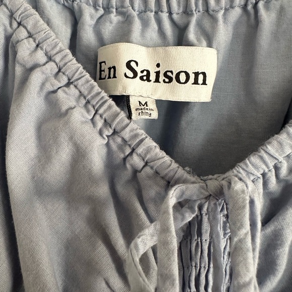 En Saison Blue Smocked Midi Dress - Picture 5 of 6